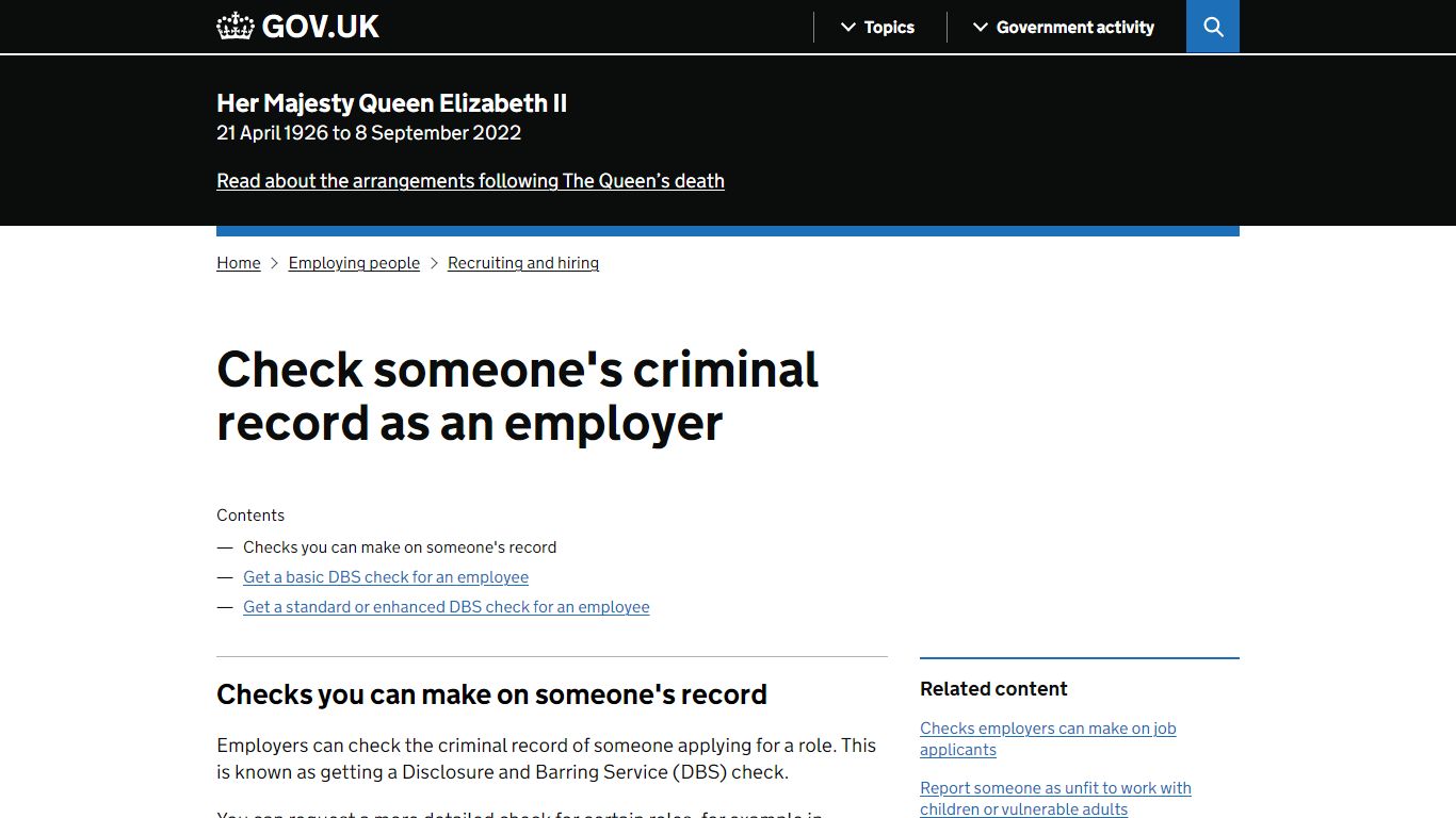 Check someone's criminal record as an employer - GOV.UK